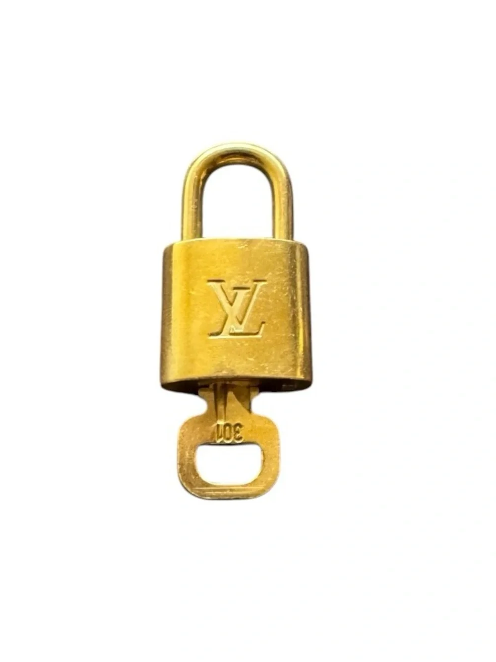 Louis Vuitton Padlock & Key Set in Gold Tone